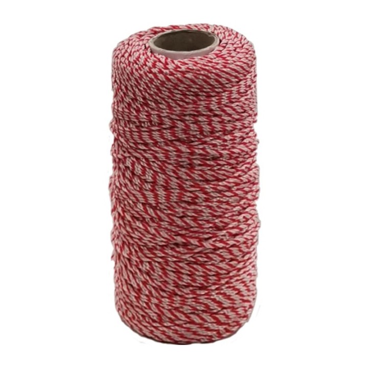 LENZA P/MURATORE IN PP BIANCO ROSSO 200 M
