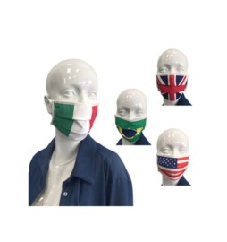 MASCHERINA IN TNT LAVABILE BANDIERE ASSORTITE