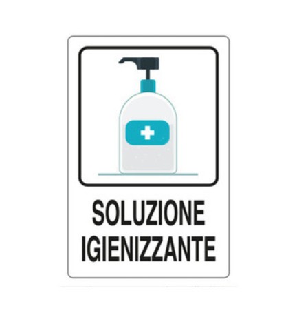 TARGA ADES. 20X30 SOLUZIONE IGIENIZZANTE