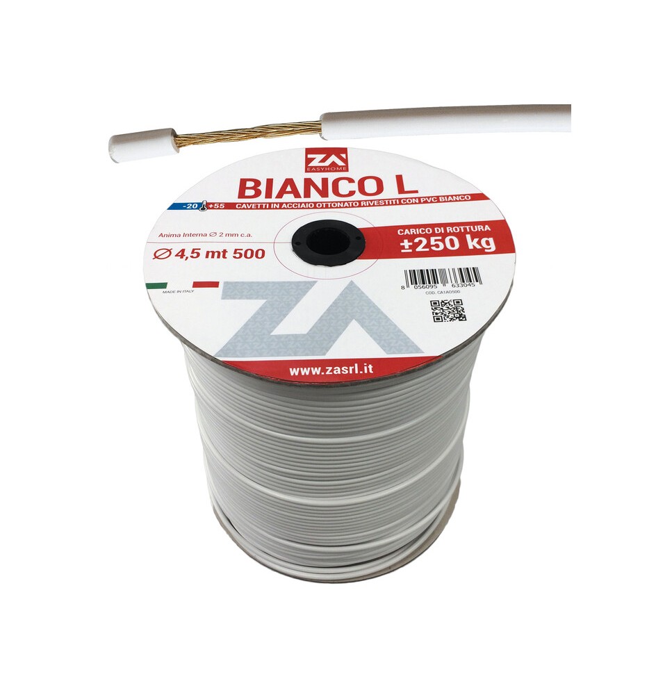 FILO STENDIBIANCHERIA BIANCO L ACC OTT D 4,5 MM