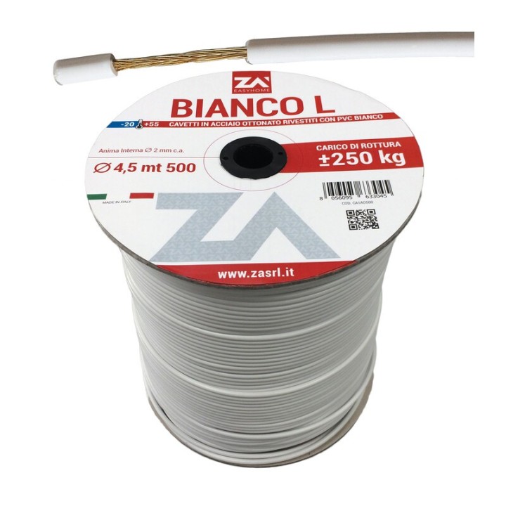 FILO STENDIBIANCHERIA BIANCO L ACC OTT D 4,5 MM
