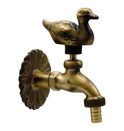 RUBINETTO ORNAMENTALE 'ANATRA' 1/2 con maniglia e rosone