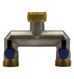 DERIVAZIONE IN METALLO A DUE VIE 3/4-3/4x3/4x3/4