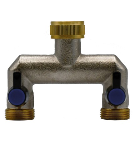 DERIVAZIONE IN METALLO A DUE VIE 3/4-3/4x3/4x3/4