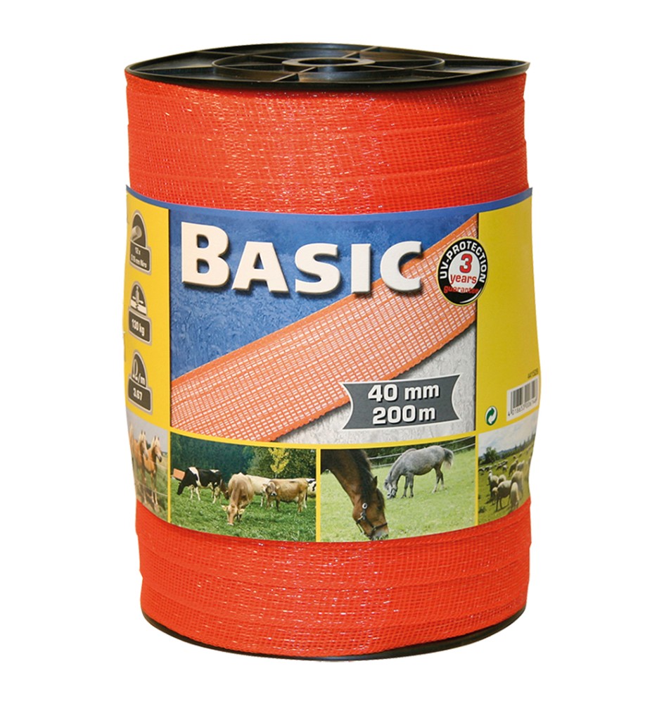 FETTUCCIA ELETTRICA H 40 mm - 12 fili - mt. 200 arancio