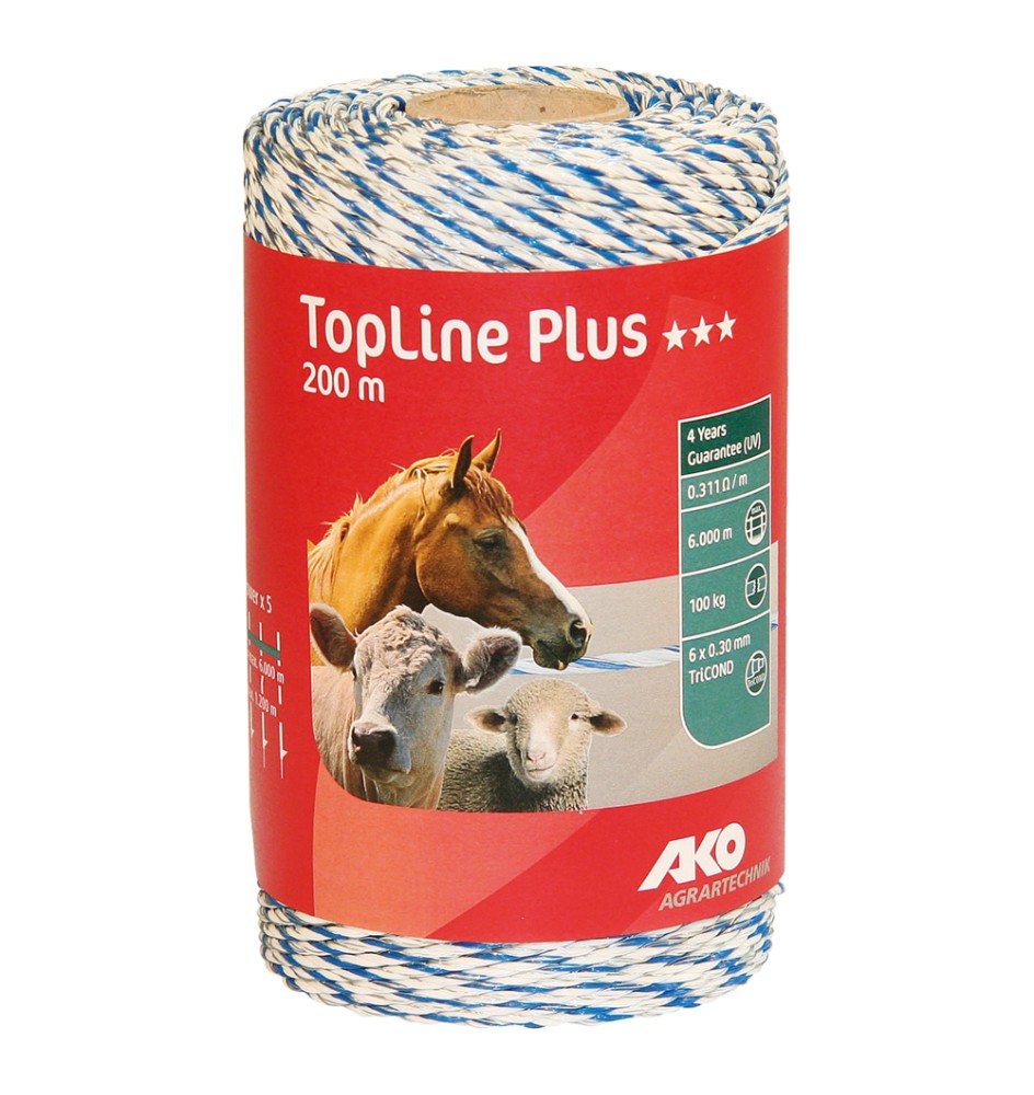 FILO TONDO PER RECINTO mt 200 - bianco/blu
