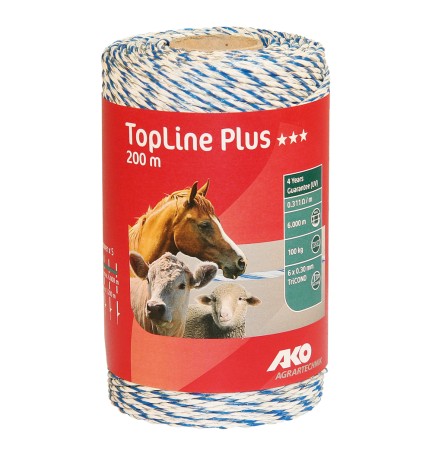 FILO TONDO PER RECINTO mt 200 - bianco/blu