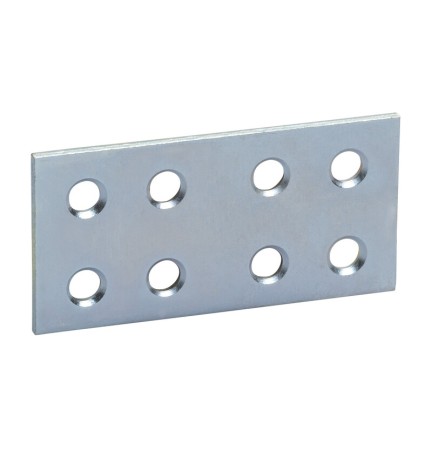 PIASTRINA DRITTA ZINCATA 8 FORI 80 MM