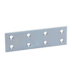 PIASTRINA DRITTA ZINCATA 8 FORI 100 MM