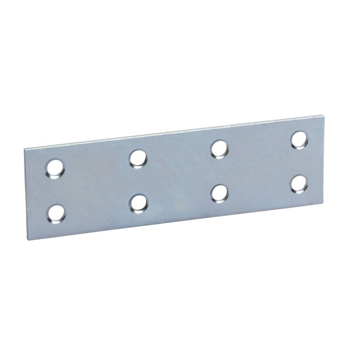 PIASTRINA DRITTA ZINCATA 8 FORI 120 MM