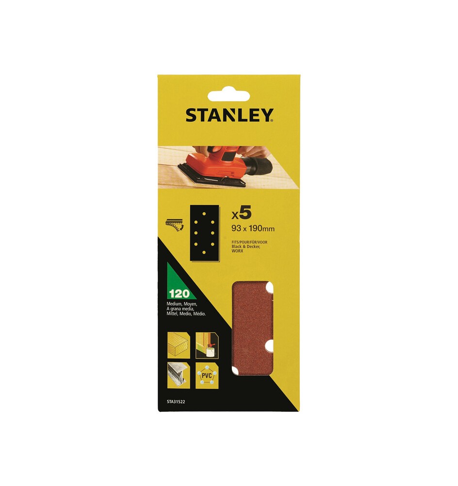 STANLEY STA31522 5 FOGLI VEL B+D 93X190 GR 120