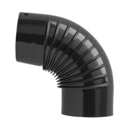 GOMITO P/STUFA 90 D 15 CM NERO OPACO