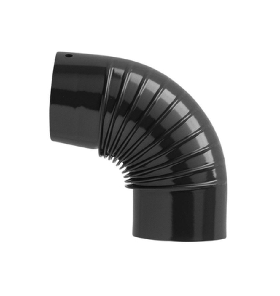 GOMITO P/STUFA 90 D 13 CM NERO OPACO