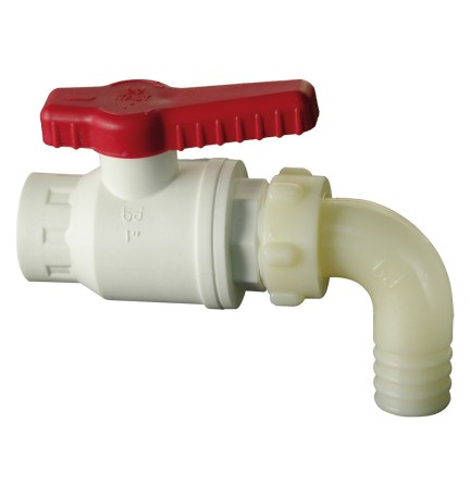 RUBINETTO A SFERA CON PORTAGOMMA CURVO 1 x 30