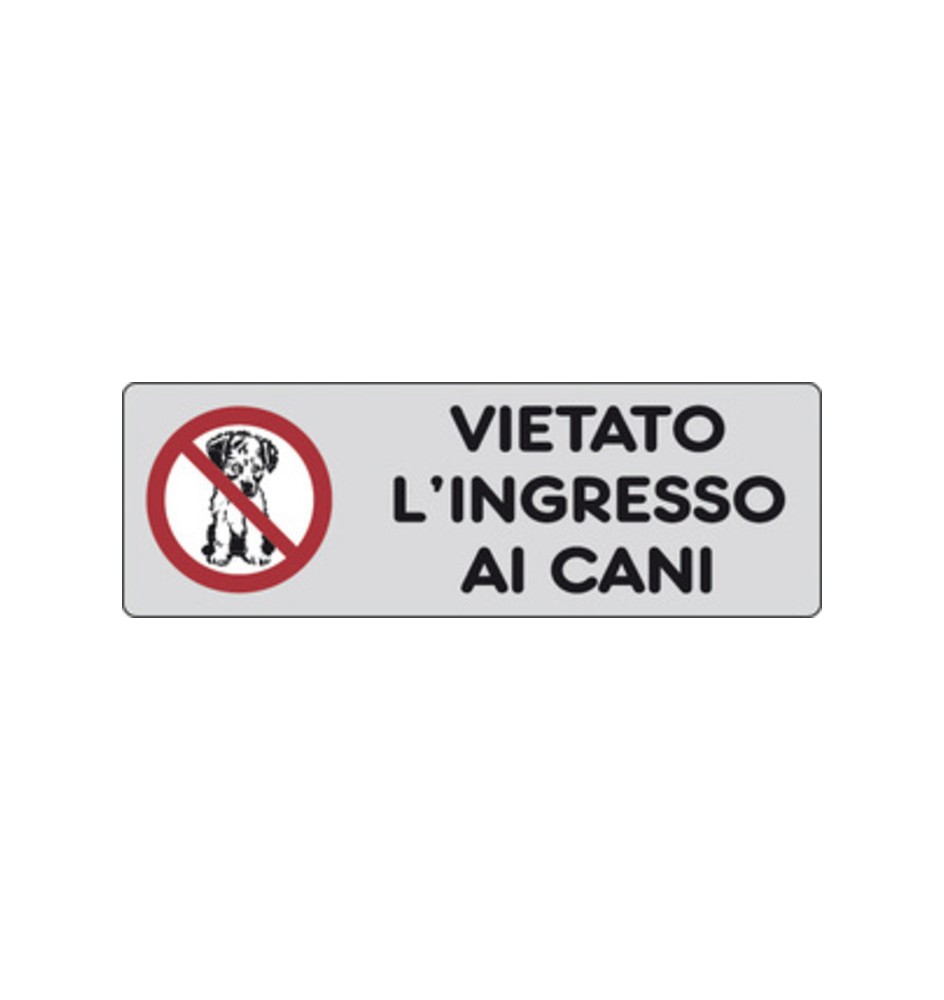 ETICHETTA ADESIVA 150X50 VIETATO LINGRESSO CANI