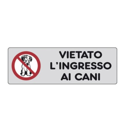 ETICHETTA ADESIVA 150X50 VIETATO LINGRESSO CANI