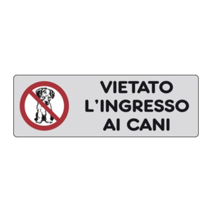 ETICHETTA ADESIVA 150X50 VIETATO LINGRESSO CANI