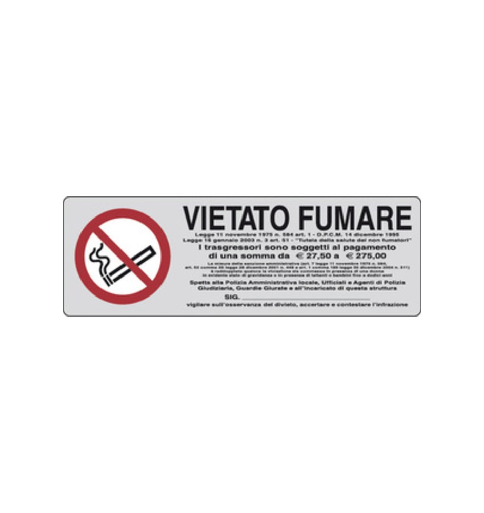ETICHETTA ADESIVA 150X50 VIETATO FUMARE