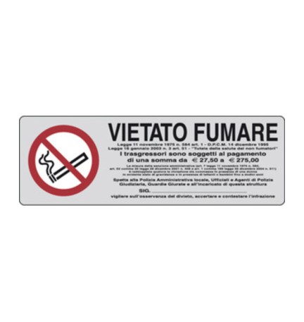 ETICHETTA ADESIVA 150X50 VIETATO FUMARE