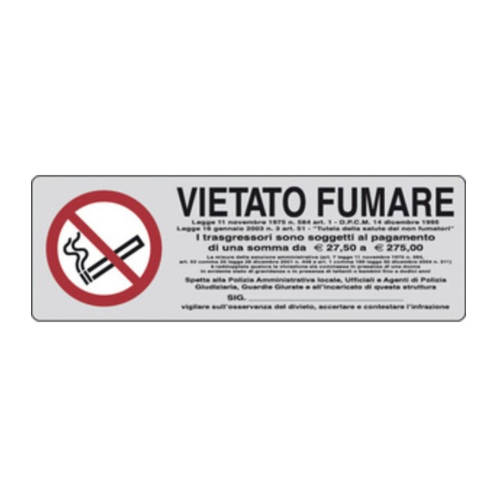 ETICHETTA ADESIVA 150X50 VIETATO FUMARE