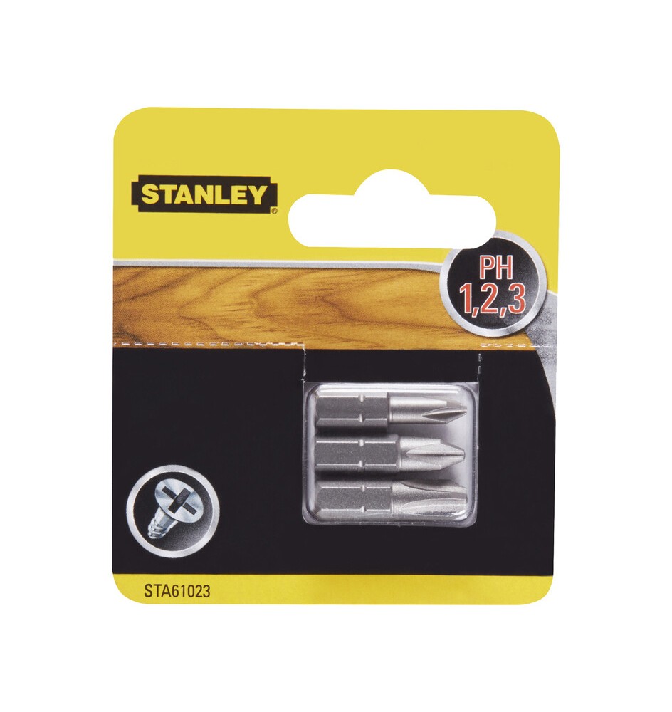 STANLEY STA61023 3 INSERTI MM.25 PH 1-2-3