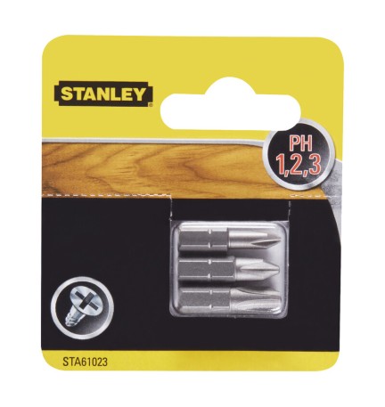 STANLEY STA61023 3 INSERTI MM.25 PH 1-2-3