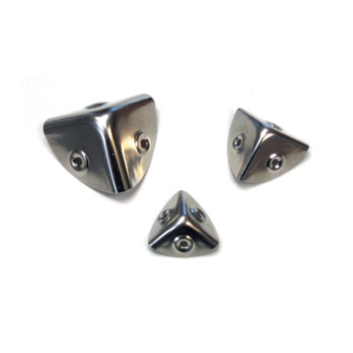 ANGOLO P/BAULI E CASSE ACCIAIO NICHELATO 30 MM