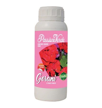 CONCIME LIQUIDO 'GERANI E PIANTE FIORITE' Gr. 500