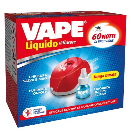 ANTIZANZARE ELETTRICO AD EMANAZIONE 'LIQUIDA' con 1 ricarica liquida 60 notti