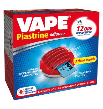 ANTIZANZARE ELETTRICO AD EMANAZIONE 'PIASTRINE' con 10 piastrine da 12 ore ciascuna