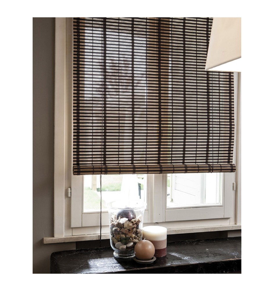 TAPPARELLA IN LISTELLI DI BAMBU' cm 100 x 160 - marrone chiaro