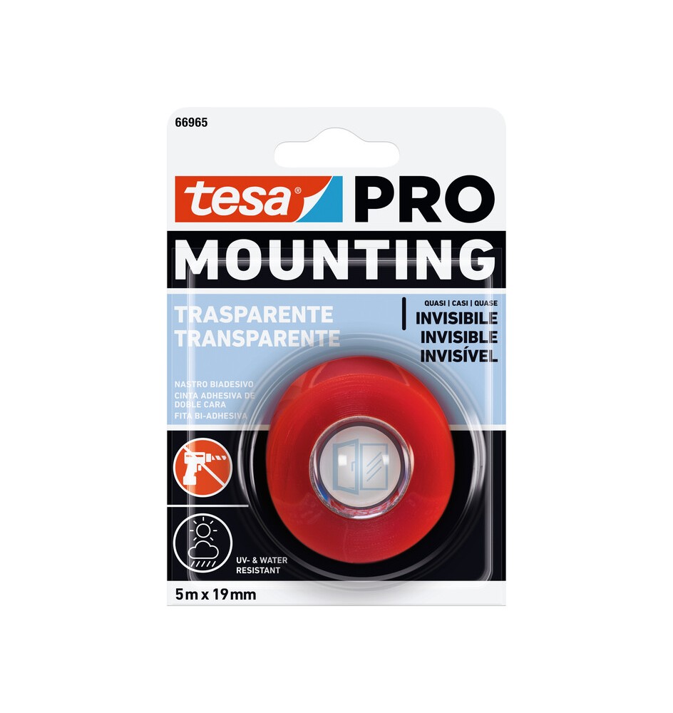 NASTRO BIADESIVO TESA MOUNTING PRO TRASP 19MMX5M