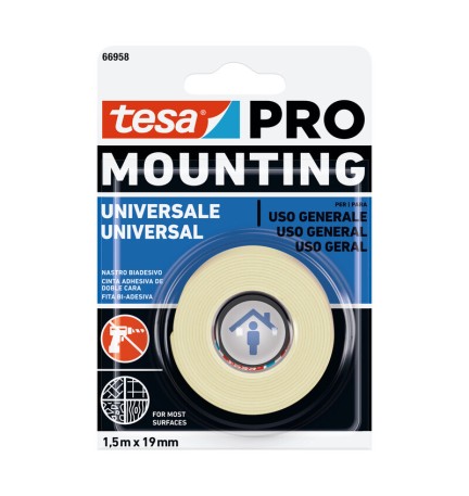 NASTRO BIADESIVO TESA MOUNTING PRO UNIV 19MMX1,5M
