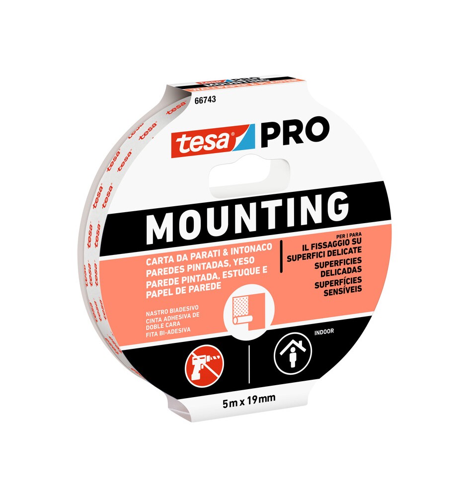 NASTRO BIADESIVO TESA MOUNTING PRO MURO 19MMX5M