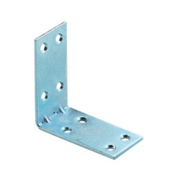 PIASTRINA AD ANGOLO ZINCATA 8 FORI 40X2X40 MM**