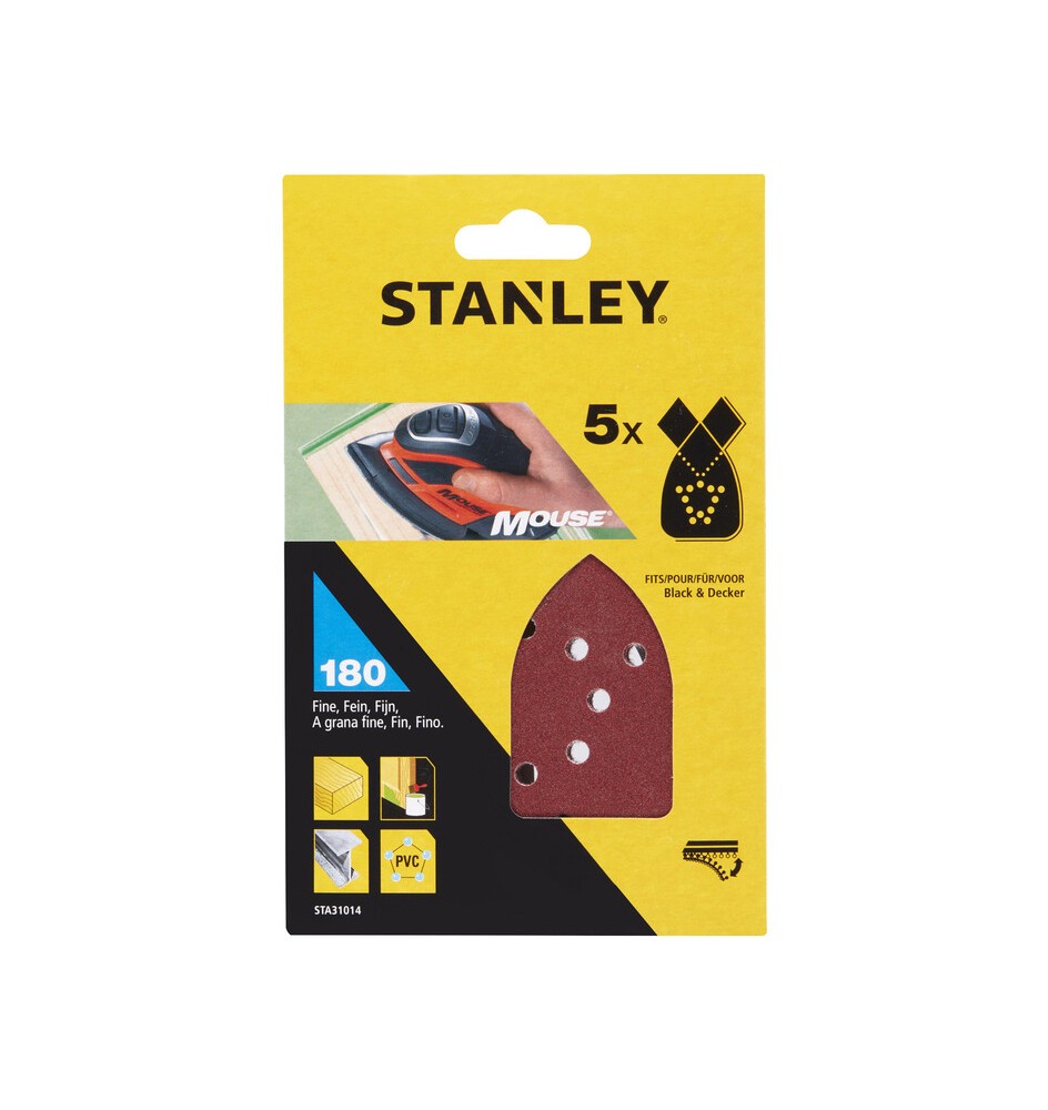 STANLEY STA31014 5 FOGLI VELCRO P/MOUSE 180 G