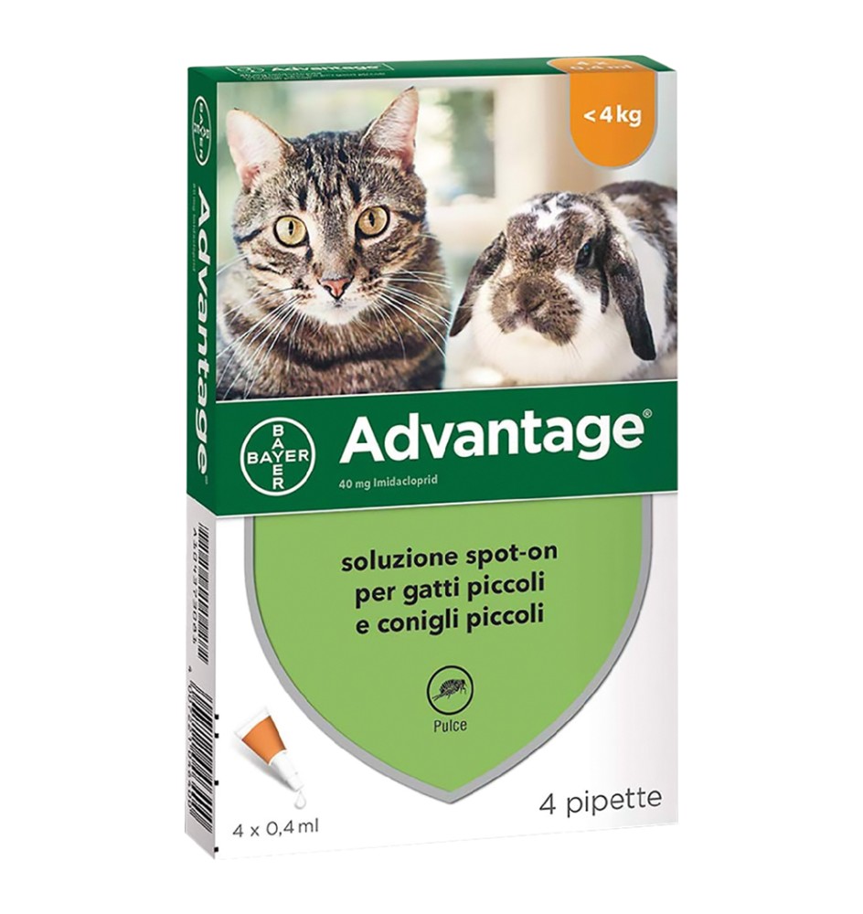 ANTIPARASSITARIO 'ADVANTAGE SPOT-ON'  4 kg - 4 pipette ml 0,8