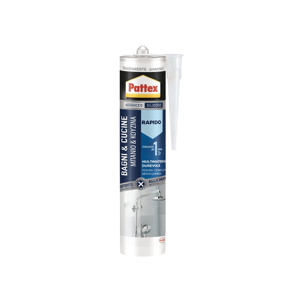 PATTEX SILICONE BAGNICUCINE RAPIDO TRASP 300 ML