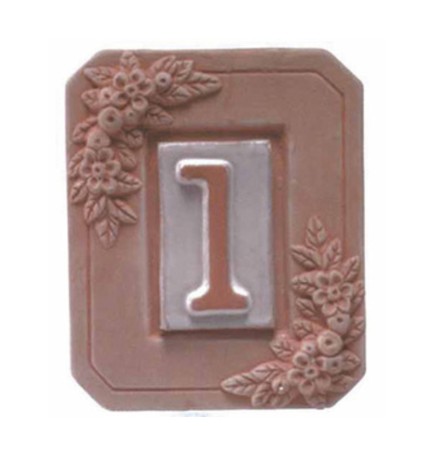 PORTANUMERO IN TERRACOTTA 1 POSTO 13X16 CM