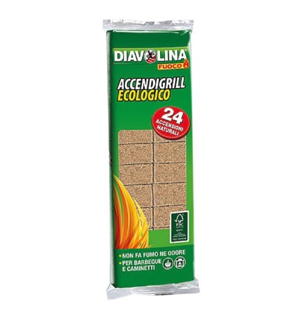 DIAVOLINA 'ACCENDIFUOCO/GRILL ECOLOGICA' 24 cubi - art. 15330