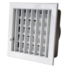 GRIGLIA AERAZIONE AD INCASSO PER CAMINI cm 14 x 13 foro 11,1 x 11,1 - Ø 8