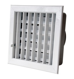 GRIGLIA AERAZIONE AD INCASSO PER CAMINI cm 14 x 13 foro 11,1 x 11,1 - Ø 8