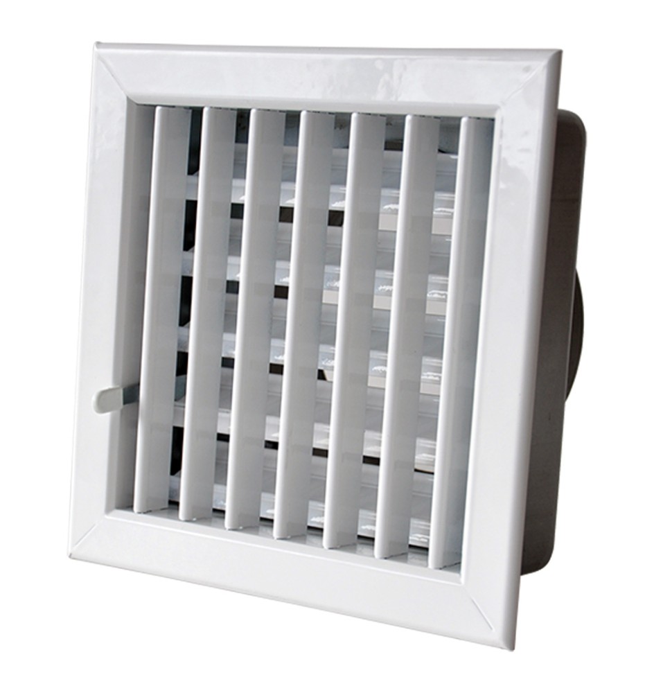 GRIGLIA AERAZIONE AD INCASSO PER CAMINI cm 14 x 13 foro 11,1 x 11,1 - Ø 8