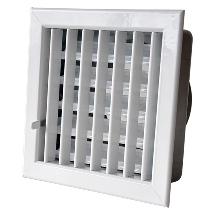GRIGLIA AERAZIONE AD INCASSO PER CAMINI cm 14 x 13 foro 11,1 x 11,1 - Ø 8