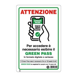 TARGA 20X30 ESIBIRE GREEN PASS