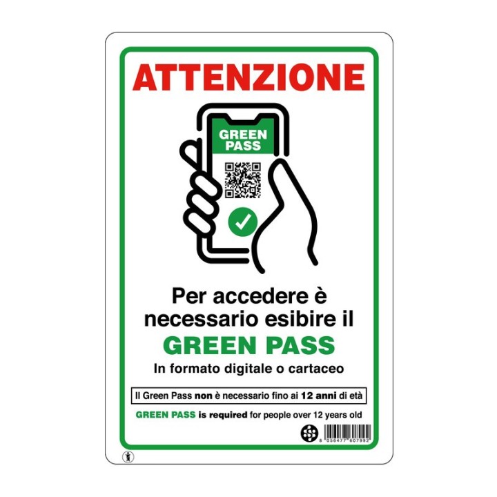 TARGA 20X30 ESIBIRE GREEN PASS