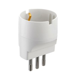 ADATTATORE SCHUKO 10A 2P+T BIANCO FIG.8