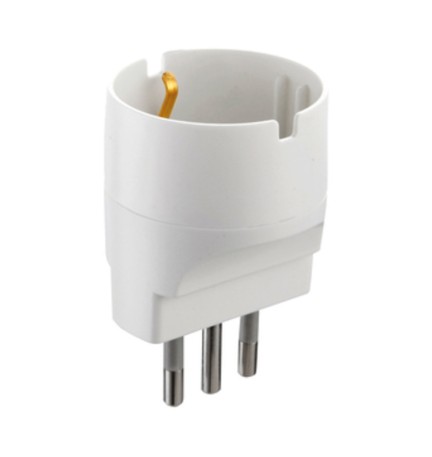 ADATTATORE SCHUKO 10A 2P+T BIANCO FIG.8