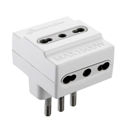 ADATTATORE TRIPLO 16A 3PR BIP BIANCO FIG.10