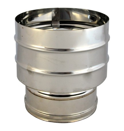 FUMAIOLO A CAPPELLO DOPPIA PARETE ANTIVENTO ø 20/25 cm